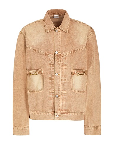 8 by YOOX Denim jacket ORGANIC COTTON DENIM TRUCKER JACKET
 Sand 100% Organic cotton