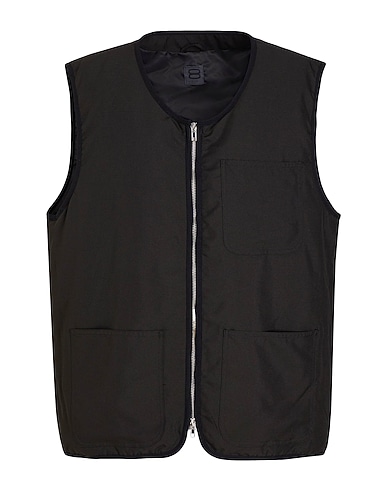 8 by YOOX Jacket LIGHT PADDED BOXY-FIT VEST
 Black 100% Recycled polyester