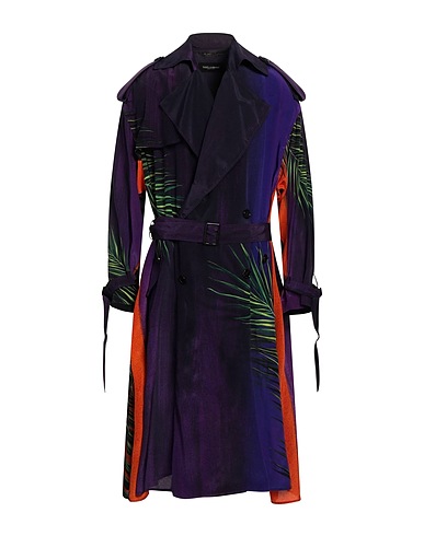 DOLCE&GABBANA Double breasted pea coat Dark purple 100% Silk