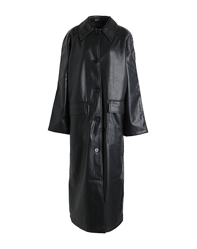 TOPSHOP Coat Black 100% Polyester, Polyurethane coated