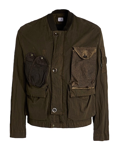 C.P. COMPANY Jacket Military green 71% Cotton, 29% Polyamide, Polyurethane resin