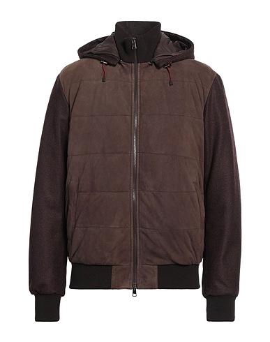 BARBA Napoli Bomber Dark brown 100% Leather, Textile fibres