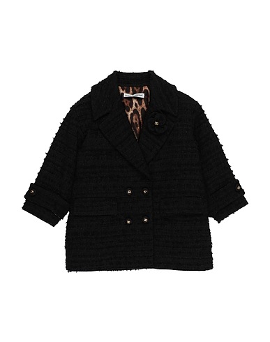 DOLCE&GABBANA Coat Black 42% Cotton, 37% Polyester, 15% Acrylic, 5% Other Fibres, 1% Polyamide