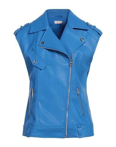 LIU •JO Gilet Blue 100% Polyester, Polyurethane resin