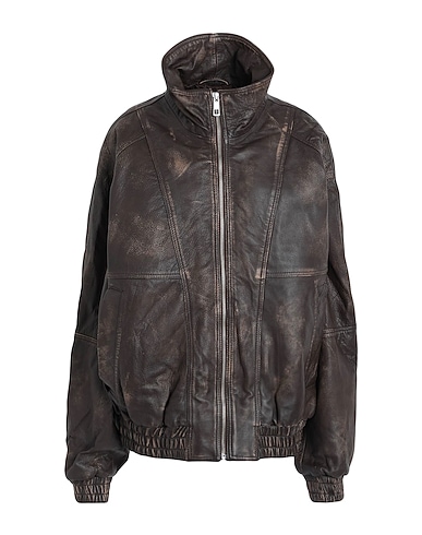 TOPSHOP Jacket Dark brown 100% Sheepskin
