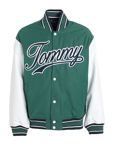 TOMMY JEANS Bomber Green 100% Polyester, Polyurethane