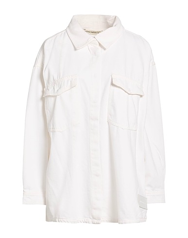 HINNOMINATE Solid color shirts & blouses White 100% Cotton