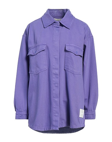 HINNOMINATE Solid color shirts & blouses Purple 100% Cotton