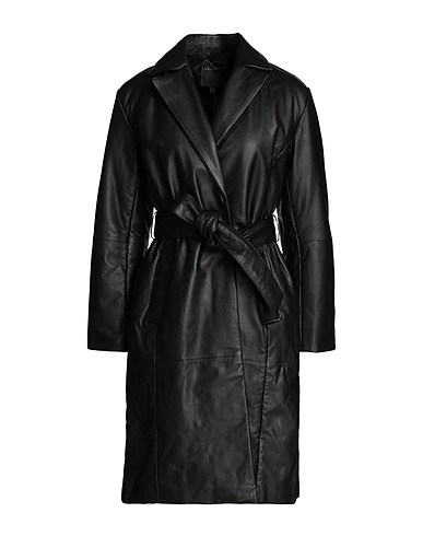 MUUBAA Lange Jacke Schwarz 100% Lammleder