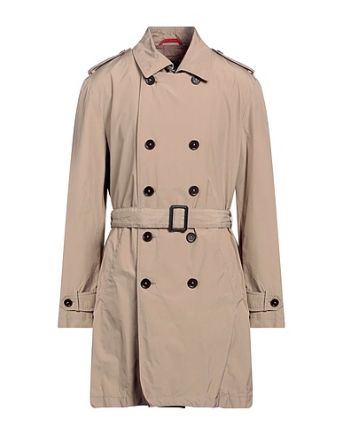 FAY Double breasted pea coat Taupe 100% Polyamide