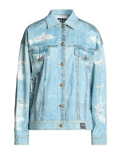 VERSACE JEANS COUTURE Denim jacket Blue 98% Cotton, 2% Elastane