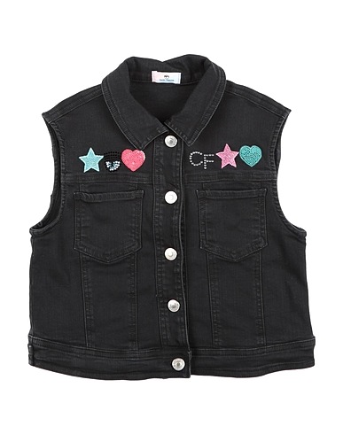 CHIARA FERRAGNI Denim jacket Black 97% Cotton, 3% Elastane