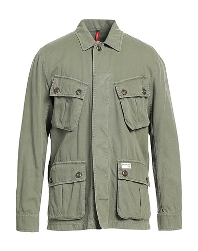 FAY ARCHIVE Jacket Military green 74% Cotton, 26% Linen