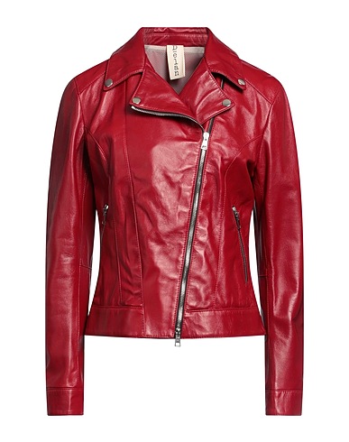 DELAN Bikerjacke Rot 100% Schafleder