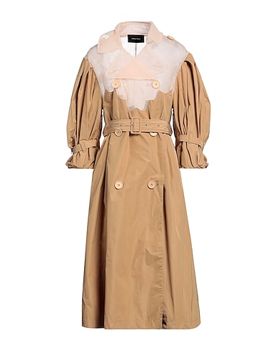 SIMONE ROCHA Double breasted pea coat Camel 100% Polyester, Polyamide, Nylon