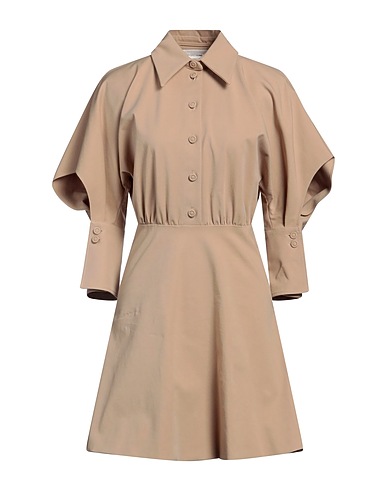 SPORTMAX Shirt dress Beige 93% Cotton, 7% Elastane