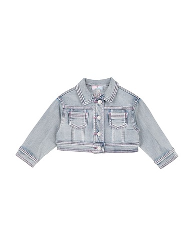 CHIARA FERRAGNI Denim jacket Blue 89% Cotton, 10% Polyester, 1% Elastane