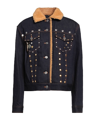 COACH Denim jacket Blue 100% Cotton, Shearling