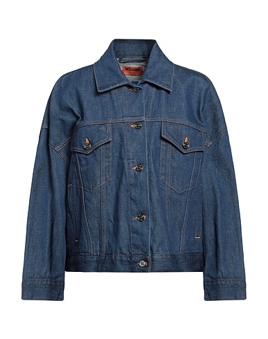 MISSONI Denim jacket Blue 100% Cotton, Viscose, Wool, Linen, Polyamide