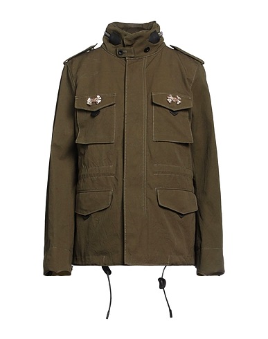 COACH Jacket Military green 100% Cotton, Polyester, Cow leather