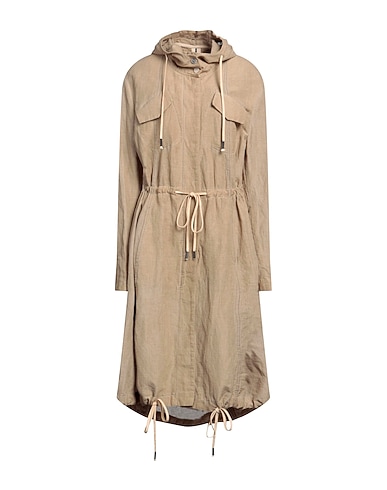 MASNADA Full-length jacket Beige 52% Cotton, 46% Linen, 2% Polyamide