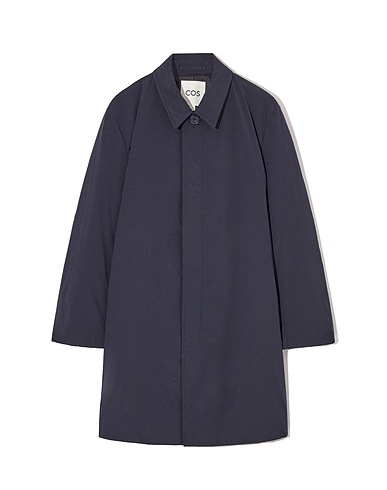 COS Cappotto Blu navy 68% Poliammide riciclato, 29% Cotone, 3% Elastan