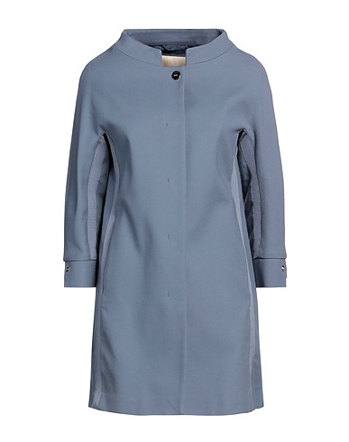 HERNO Lange Jacke Blaugrau 100% Baumwolle, Viskose