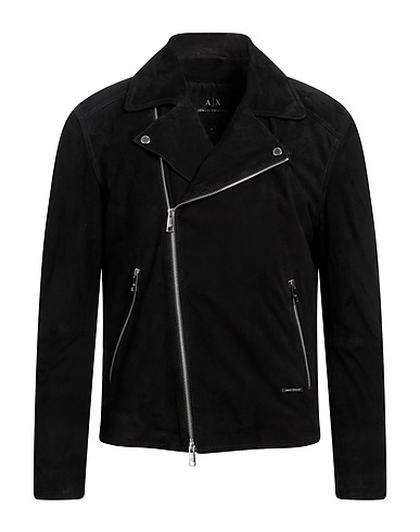 ARMANI EXCHANGE Biker jacket Black 100% Goat skin