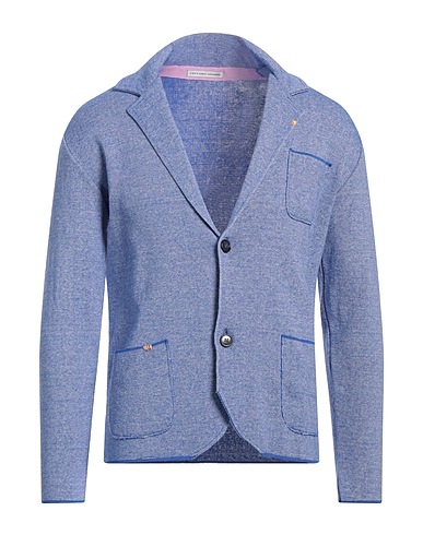 GREY DANIELE ALESSANDRINI Blazer Blue 70% Cotton, 30% Acrylic