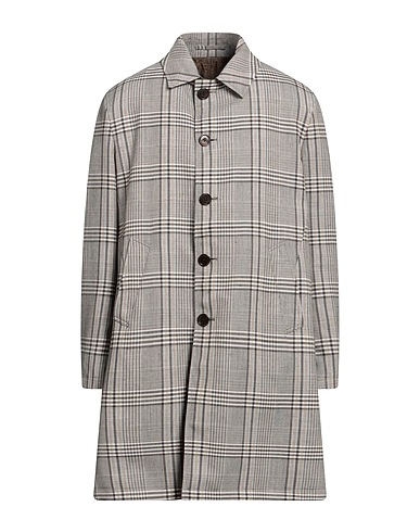 LARDINI Full-length jacket Dark brown 70% Wool, 30% Linen