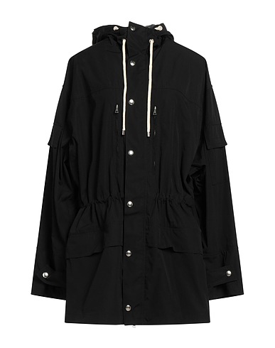 PLAN C Full-length jacket Black 65% Polyester, 35% Cotton