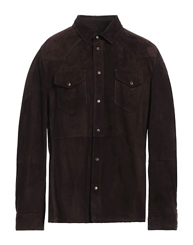 BRUNELLO CUCINELLI Camisa lisa Café 100% Cuero