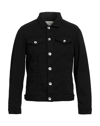 BRUNELLO CUCINELLI Denim jacket Black 99% Cotton, 1% Elastane