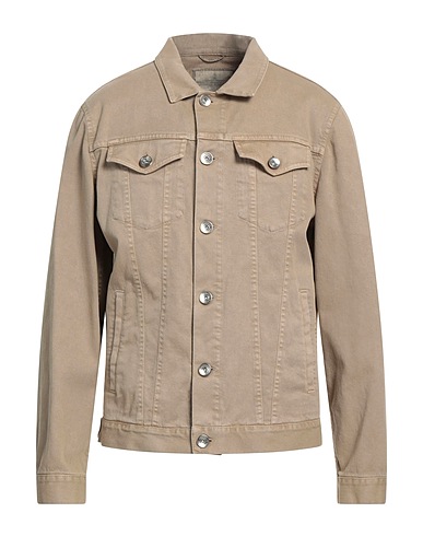 BRUNELLO CUCINELLI Denim jacket Sand 99% Cotton, 1% Elastane
