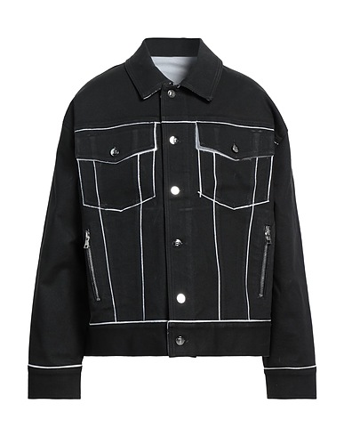 BALMAIN Denim jacket Black 98% Cotton, 2% Elastane