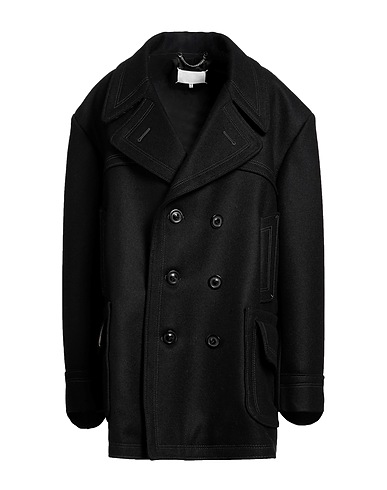 MAISON MARGIELA Coat Black 95% Wool, 5% Polyamide