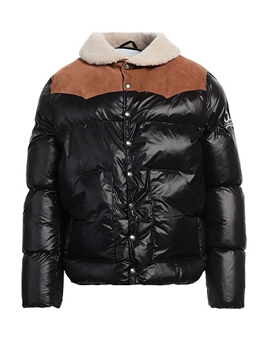 BLAST-OFF Shell jacket Black 100% Polyamide, Leather, Lamb fur