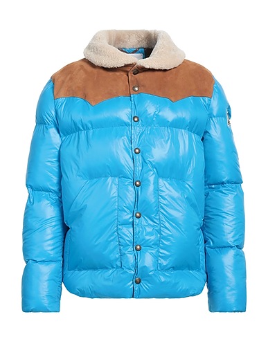 BLAST-OFF Shell jacket Azure 100% Polyamide, Leather, Lamb fur