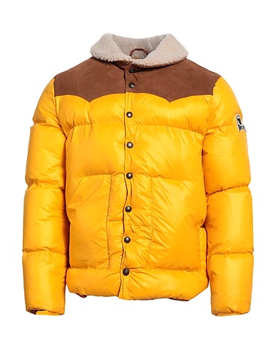 BLAST-OFF Doudoune Jaune-orange 100% Polyamide, Cuir, Fourrure en laine d'agneau