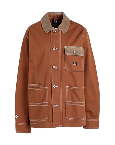 CONVERSE Jacket SKATE JACKET  Brown 100% Cotton