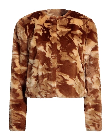 TWINSET Teddy Coat BEIGE 57% Modacrylic, 24% Acrylic, 19% Polyester