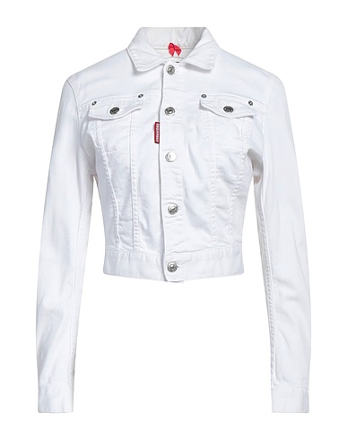 DSQUARED2 Denim jacket White 92% Cotton, 5% Elastomultiester, 3% Elastane
