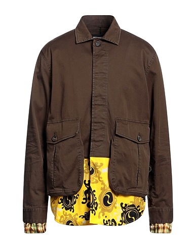 DSQUARED2 Jacket Dark green 97% Cotton, 3% Elastane, Viscose, Silk