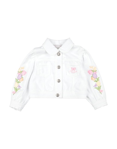 MONNALISA Denim jacket White 98% Cotton, 2% Elastane