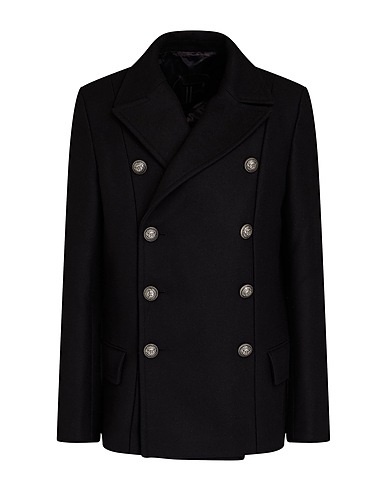 BALMAIN Coat Black 80% Virgin Wool, 20% Polyamide