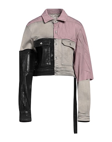 DRKSHDW by RICK OWENS Denim jacket Grey 91% Cotton, 6% Elastomultiester, 3% Rubber, Polyester