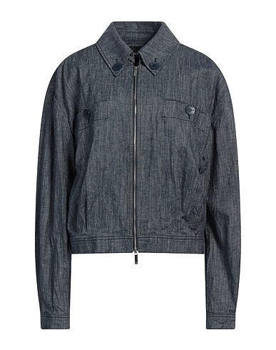 EMPORIO ARMANI Jacket Blue 81% Cotton, 16% Linen, 3% Elastane