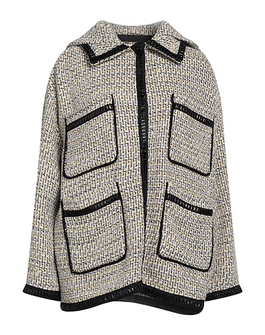 MAJE Coat White 49% Synthetic fibers, 42% Cotton, 6% Wool, 2% Metallic fiber, 1% Other Fibres