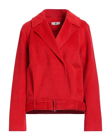 TWINSET Biker jacket Red 80% Polyester, 20% Wool