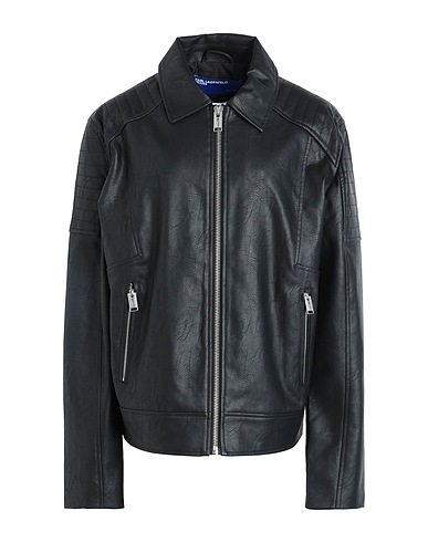 KARL LAGERFELD JEANS Biker jacket KLJ FAUX LEATHER JACKET
 Black 85% Polyester, 10% Cotton, 5% Viscose, Polyurethane coated